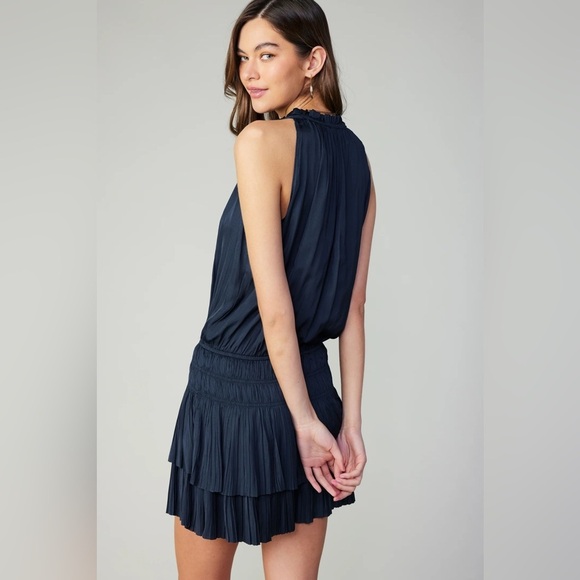 Anthropologie CURRENT AIR | Cara sleeveless Pleated Mini dress | size Large - Picture 4 of 11